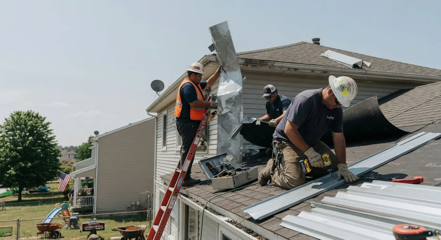 Storm Damage Metal Roof Repair in West Manchester, OH